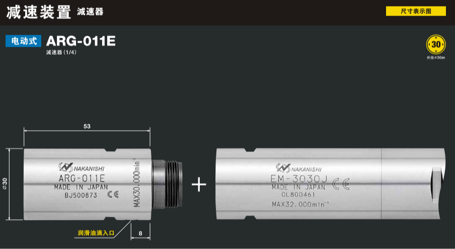 日本NAKANISHI减速器ARG-011E高速主轴分板机主轴切割主轴现货