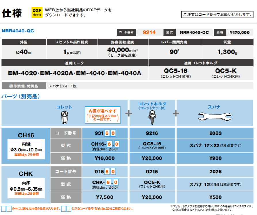 日本NAKANISHI分体式主轴NRR4040-QC
