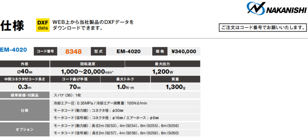 日本NAKANISHI电马达EM-4020