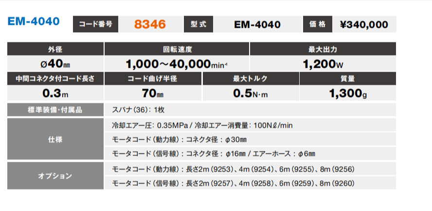 日本NAKANISHI电马达EM-4040
