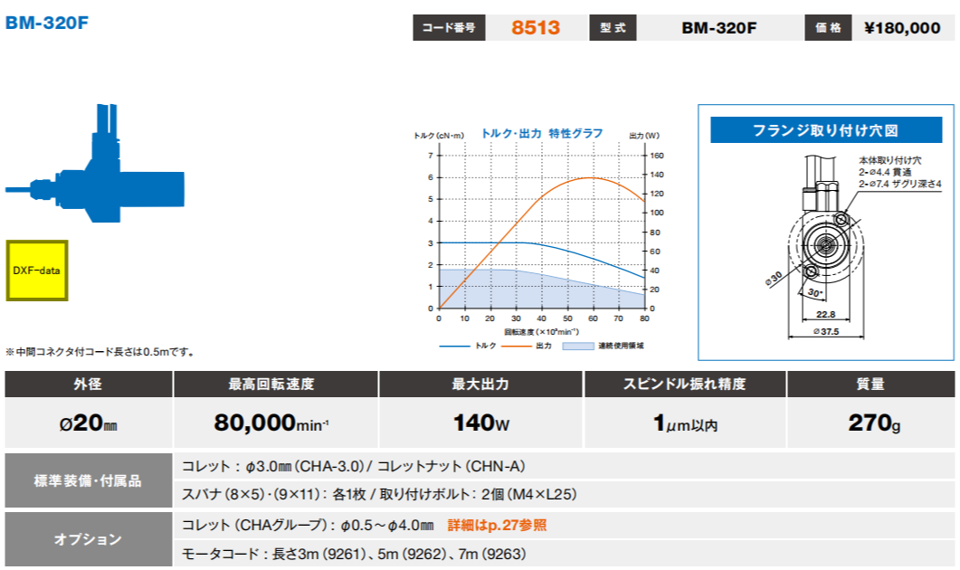 日本NAKANISHI津上走心机高频铣BM-320F