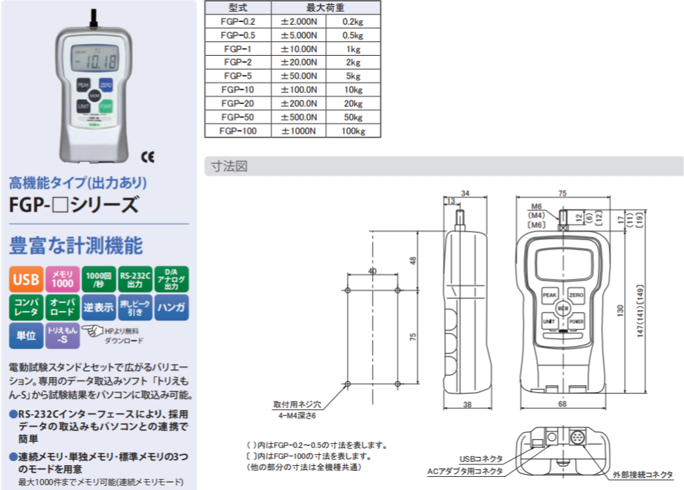 日本力新宝Shimpo FGP-50数字测力计