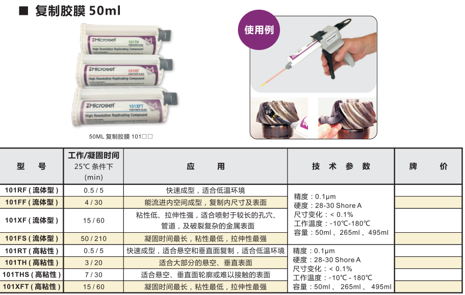 英国进口Microset微科达101XFT复制胶膜