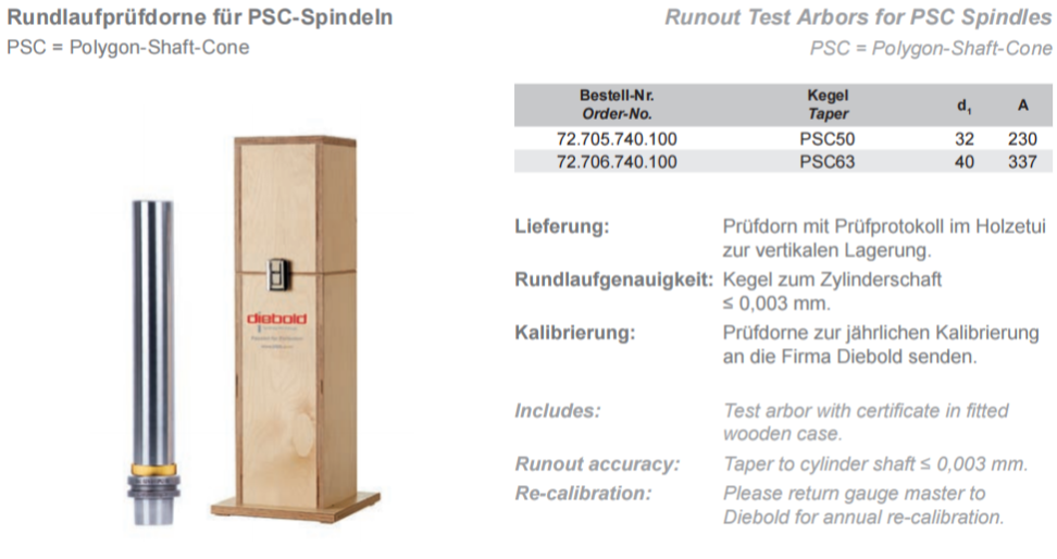 德国戴博Diebold PSC63五轴机床检测棒
