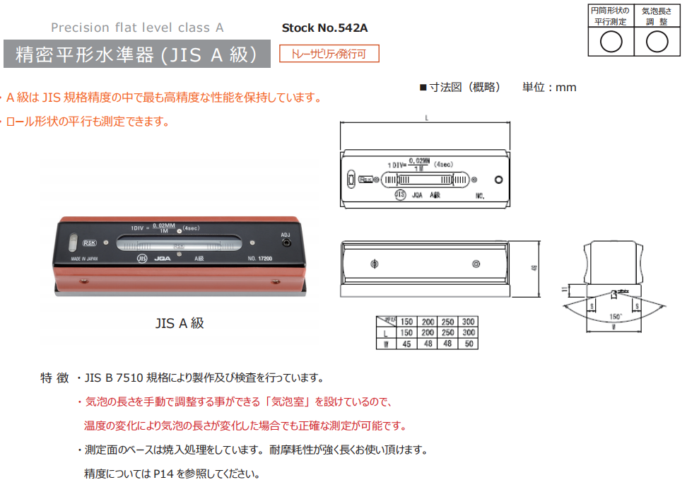 日本RSK条式水平仪542-2502A