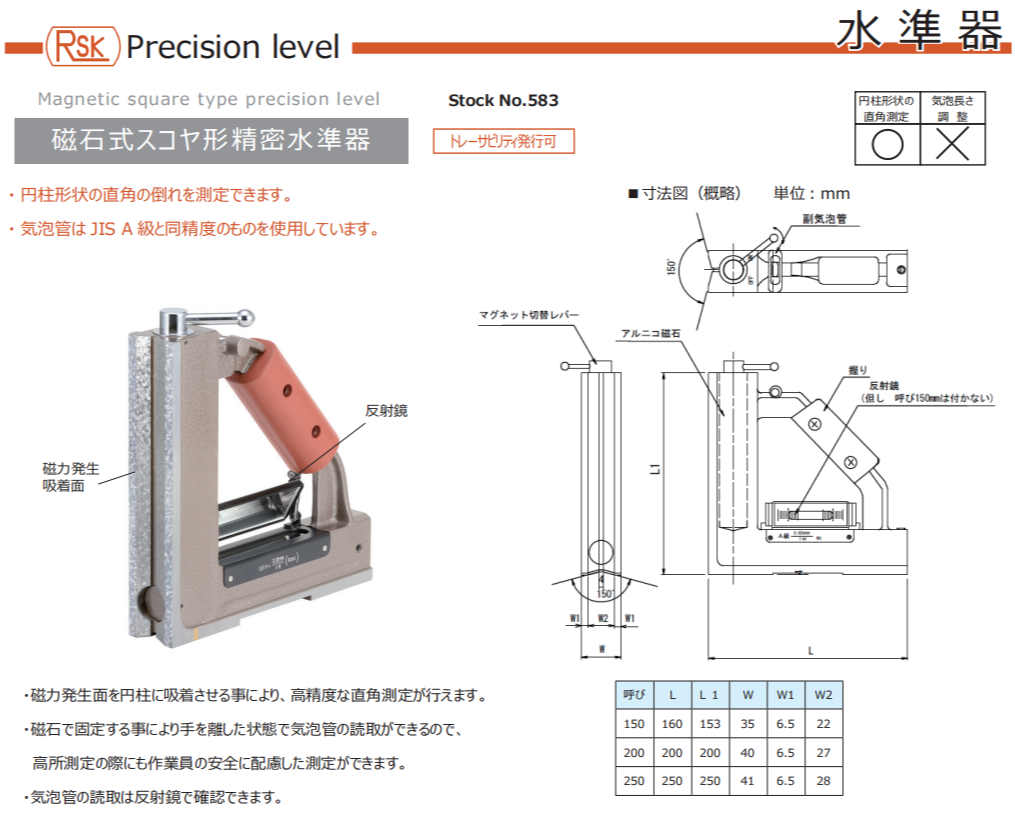 日本RSK水平仪583-1502