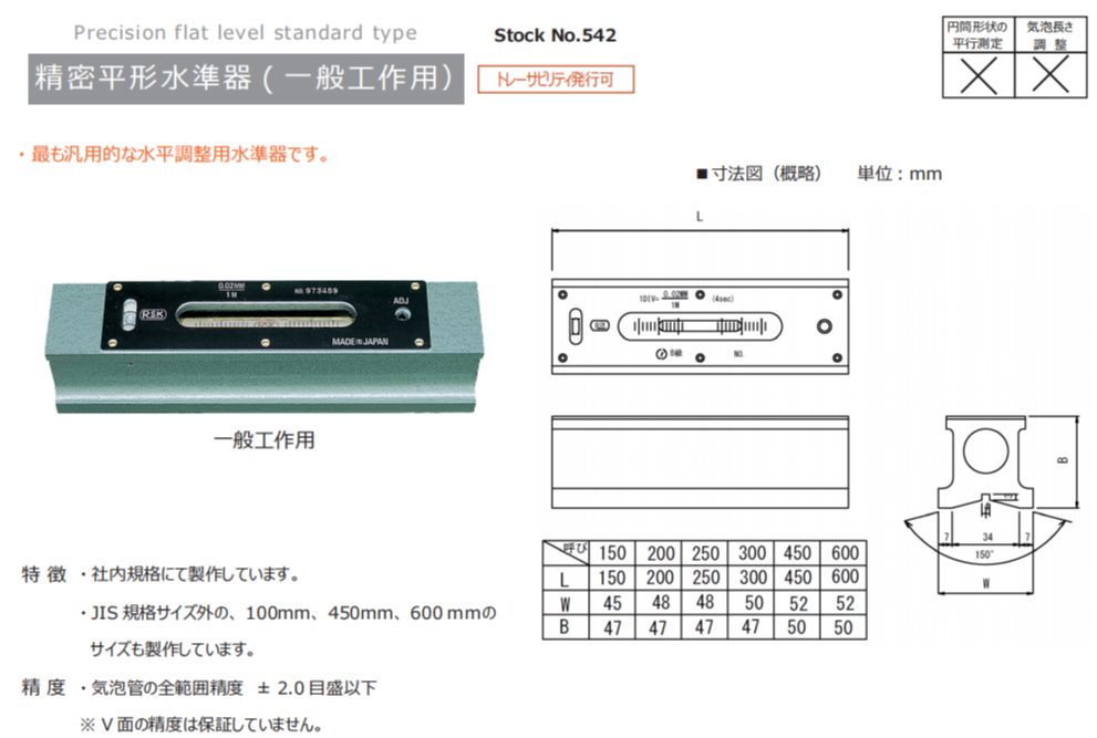 日本RSK条式水平仪542-2502