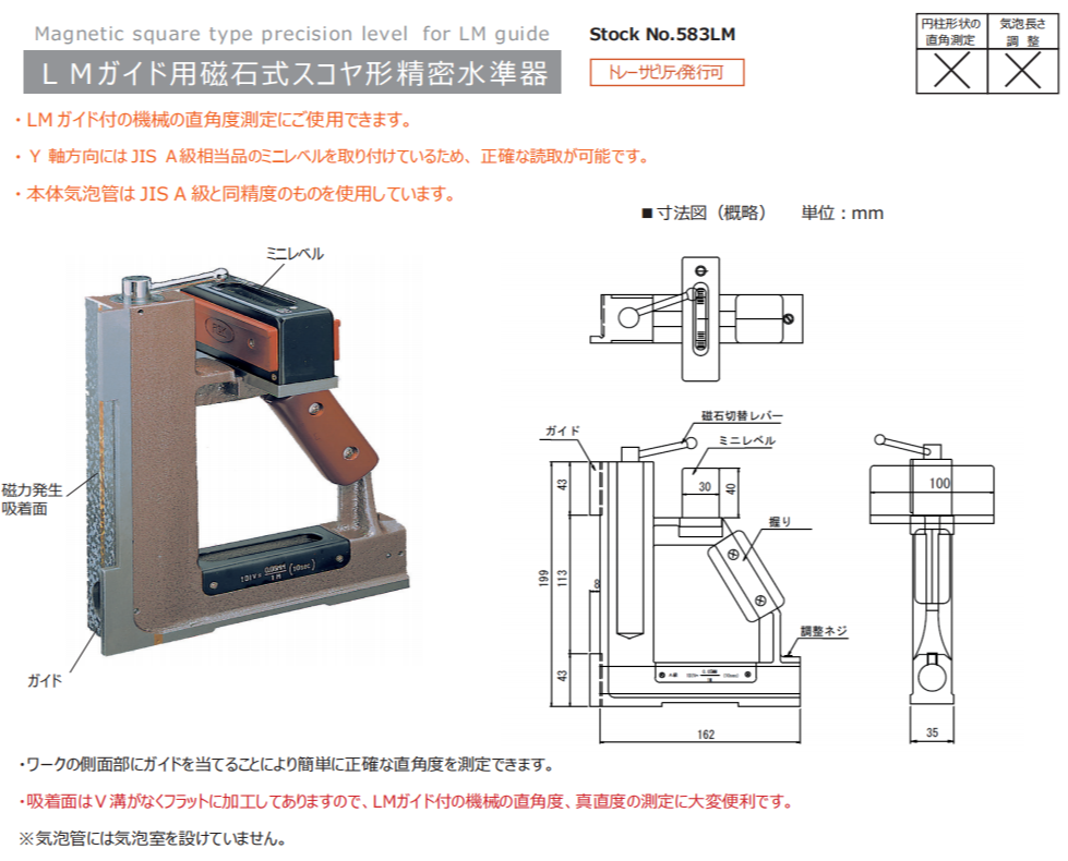 日本RSK磁性水平仪583-1502LM