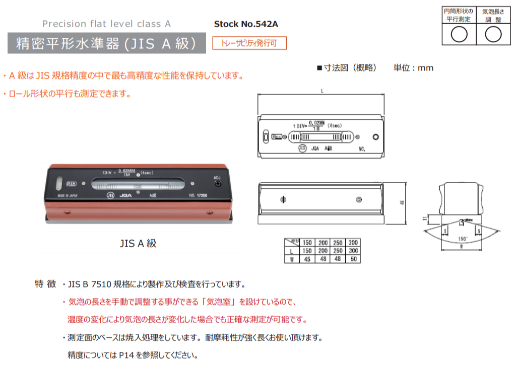 日本RSK条式水平仪542-1502A