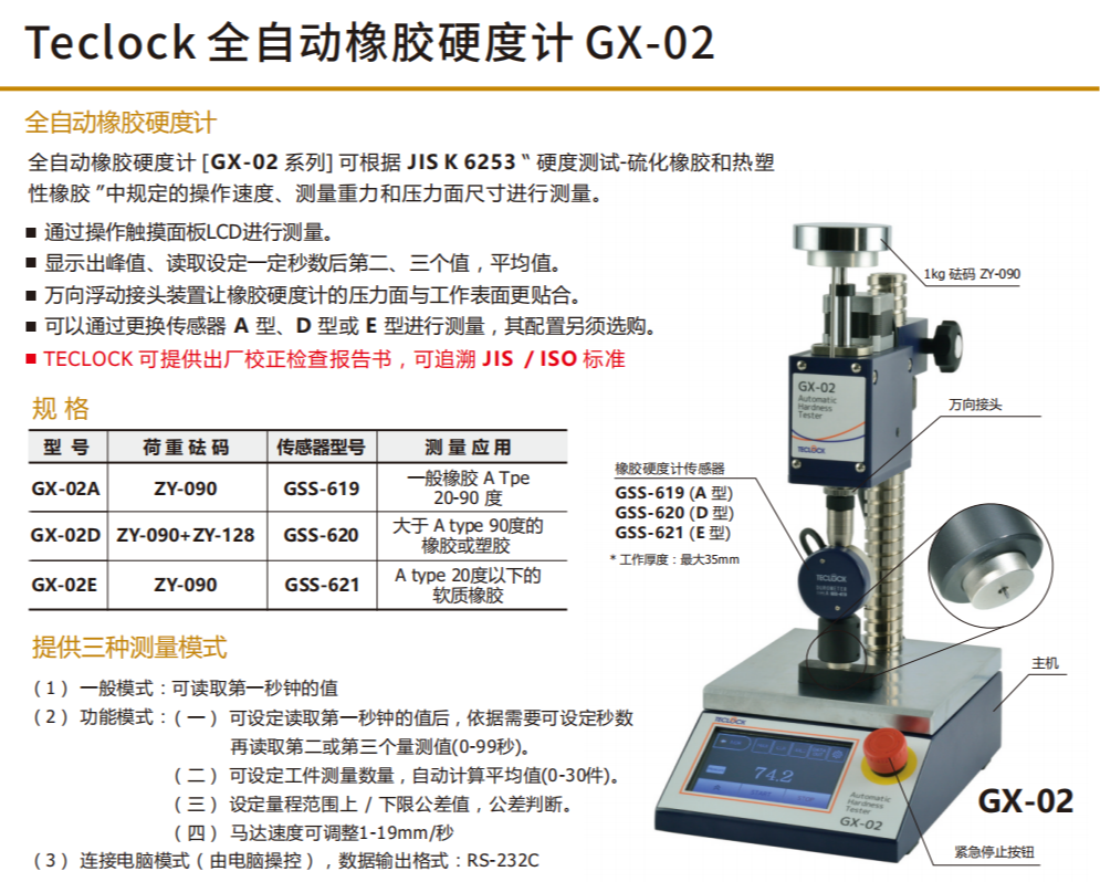 日本得乐TECLOCK GX-700II硬度计