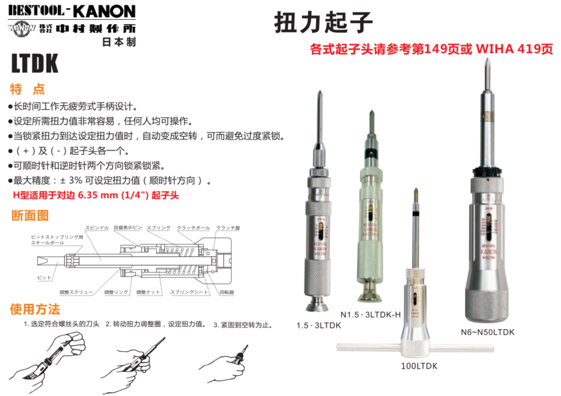 日本KANON中村扭力起子3LTDK