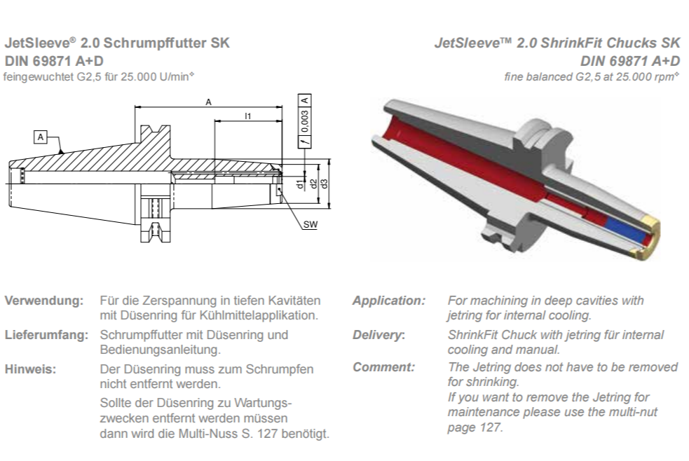 德国戴博Diebold HSK-A50 72.570.512.010热缩刀柄