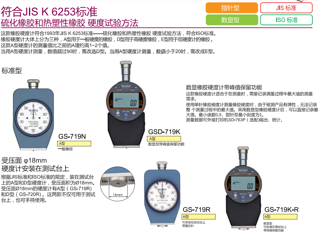 数显橡胶硬度计GSD-719K