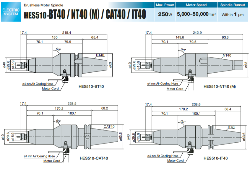 增速刀柄HES510-CAT40