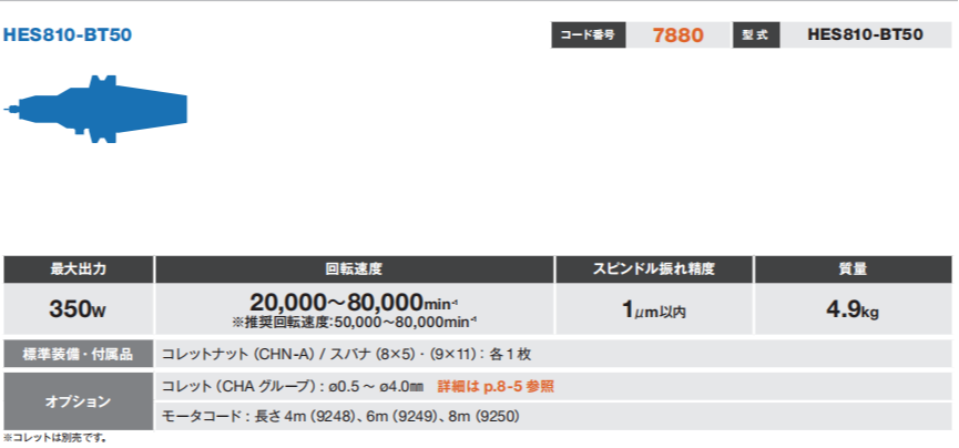 增速刀柄HES810-BT50