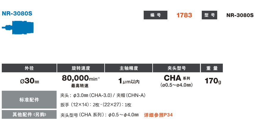 高速主轴NR-3080S