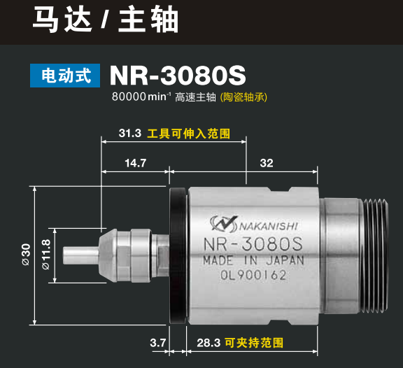 高速主轴NR-3080S