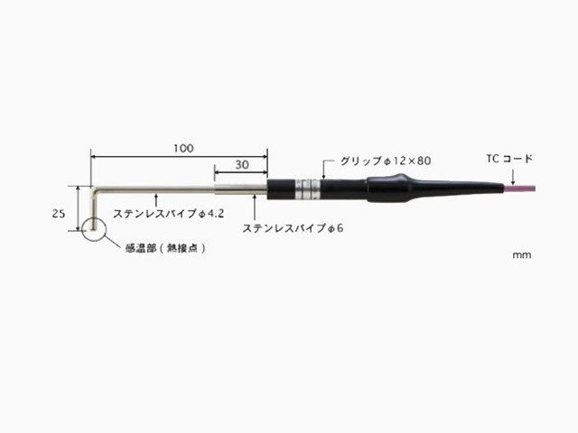 日本安立K型热电偶探头深腔高温表面测温温度传感器AX-233K
