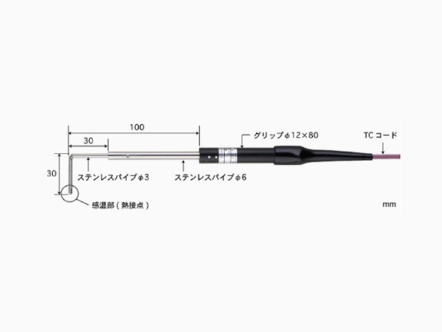 日本安立CS-03E热电偶传感器直探杆中微小表面测温耐用探头