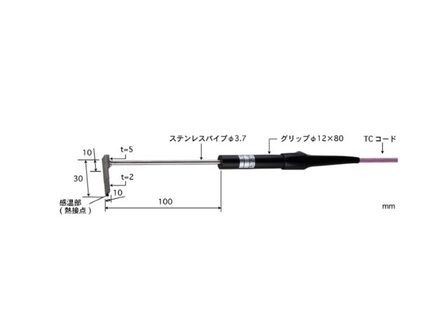 日本安立90度弯头热电偶CS-36E狭小空间曲面表面测温传感器