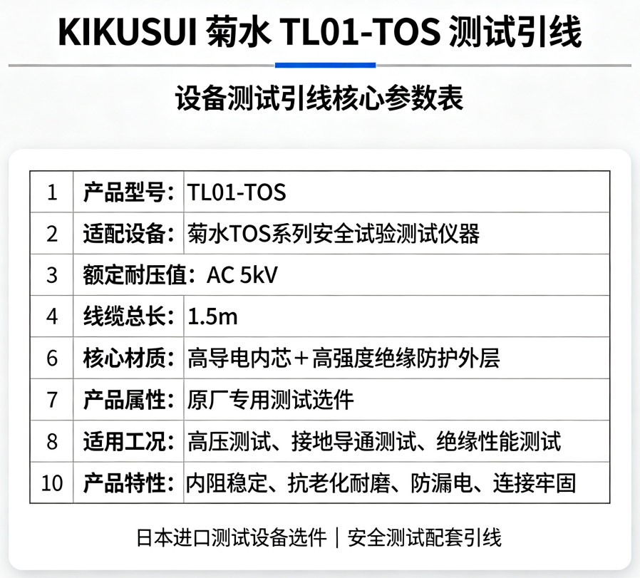 日本KIKUSUI菊水TL01-TOS测试引线