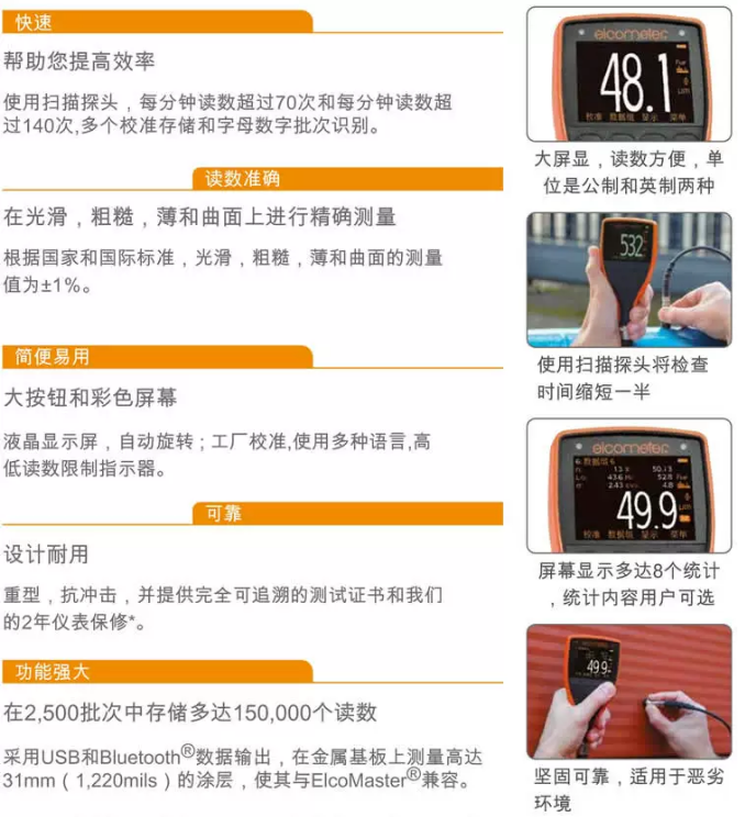 英国易高A456CFBS 涂层测厚仪