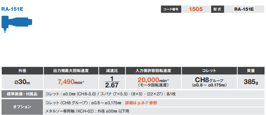 大扭矩弯头主轴RA-151E